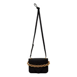 Bottega Veneta Black and Gold Calfskin Mount Envelope Crossbody Bag