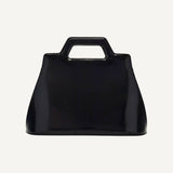 Salvatore Ferragamo Wanda Black Patent Leather Top Handle Handbag