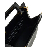 Salvatore Ferragamo Wanda Black Patent Leather Top Handle Handbag