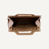 Salvatore Ferragamo Wanda Beige Patent Leather Top Handle Handbag