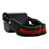 Gucci Azalea Calfskin Web Monochrome Horsebit 1955 Black Mini Handbag