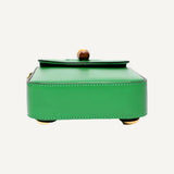 Gucci Bamboo Green Leather Mini Handbag Top Handle Bag