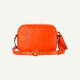 Gucci Blondie GG Patch Diagonal Stitching Orange Leather Crossbody Handbag