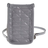 Gucci GG Marmont Silver Gray Leather Medium Chain Shoulder Tote Bag