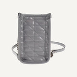 Gucci GG Marmont Silver Gray Leather Medium Chain Shoulder Tote Bag