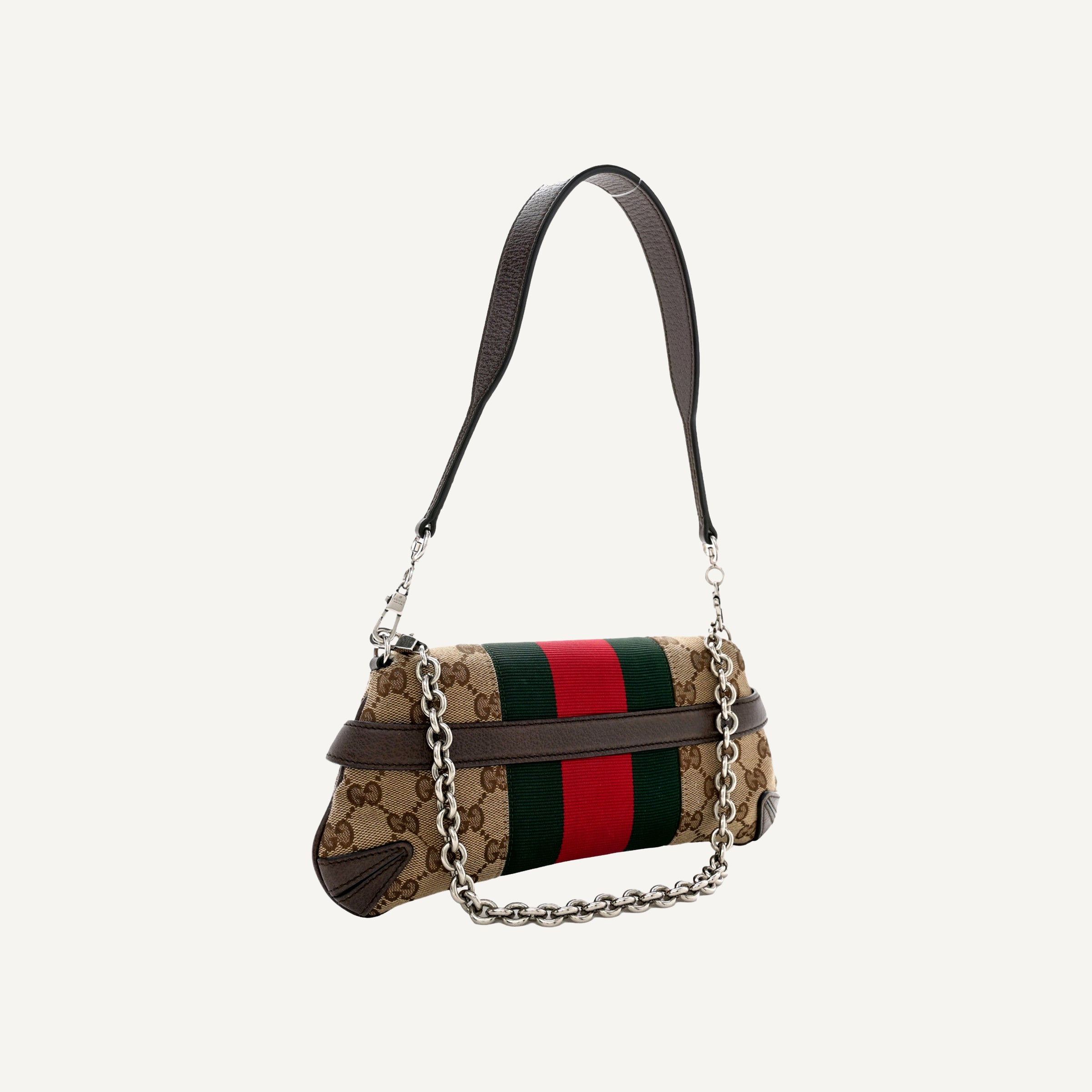 Gucci Horsebit Supreme Canvas Web Stripe Small Chain Shoulder Bag