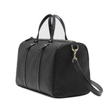 Gucci Microguccissima GG Black Leather Embossed Boston Bag