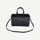 Gucci Microguccissima GG Black Leather Embossed Boston Bag