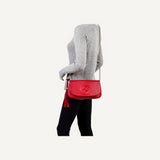 Gucci Soho Disco GG Tassel Chain Red Leather Flap Crossbody Bag