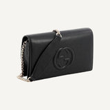 Gucci Soho Wallet on Chain Black Leather Cross Body Clutch Bag