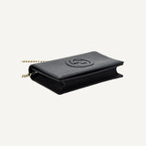 Gucci Soho Wallet on Chain Black Leather Cross Body Clutch Bag