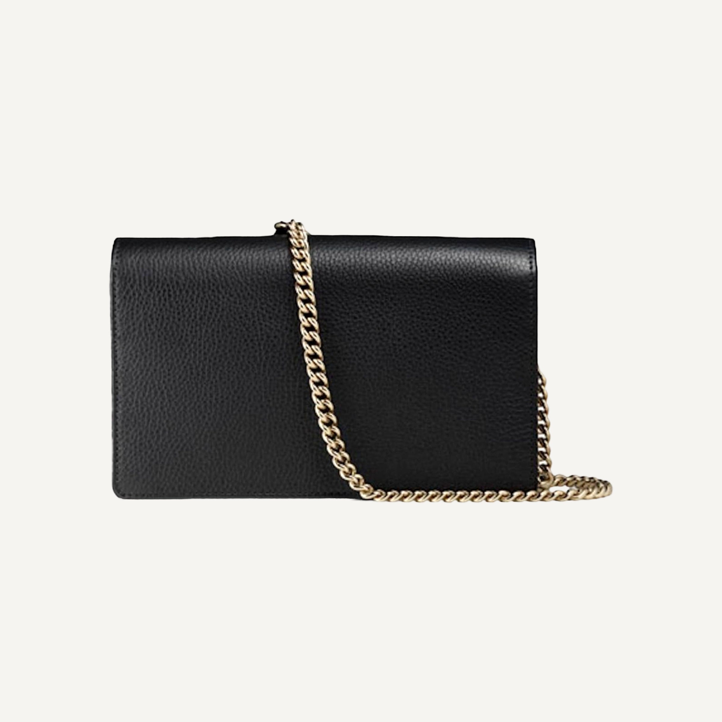 Gucci Soho Wallet on Chain Black Leather Cross Body Clutch Bag