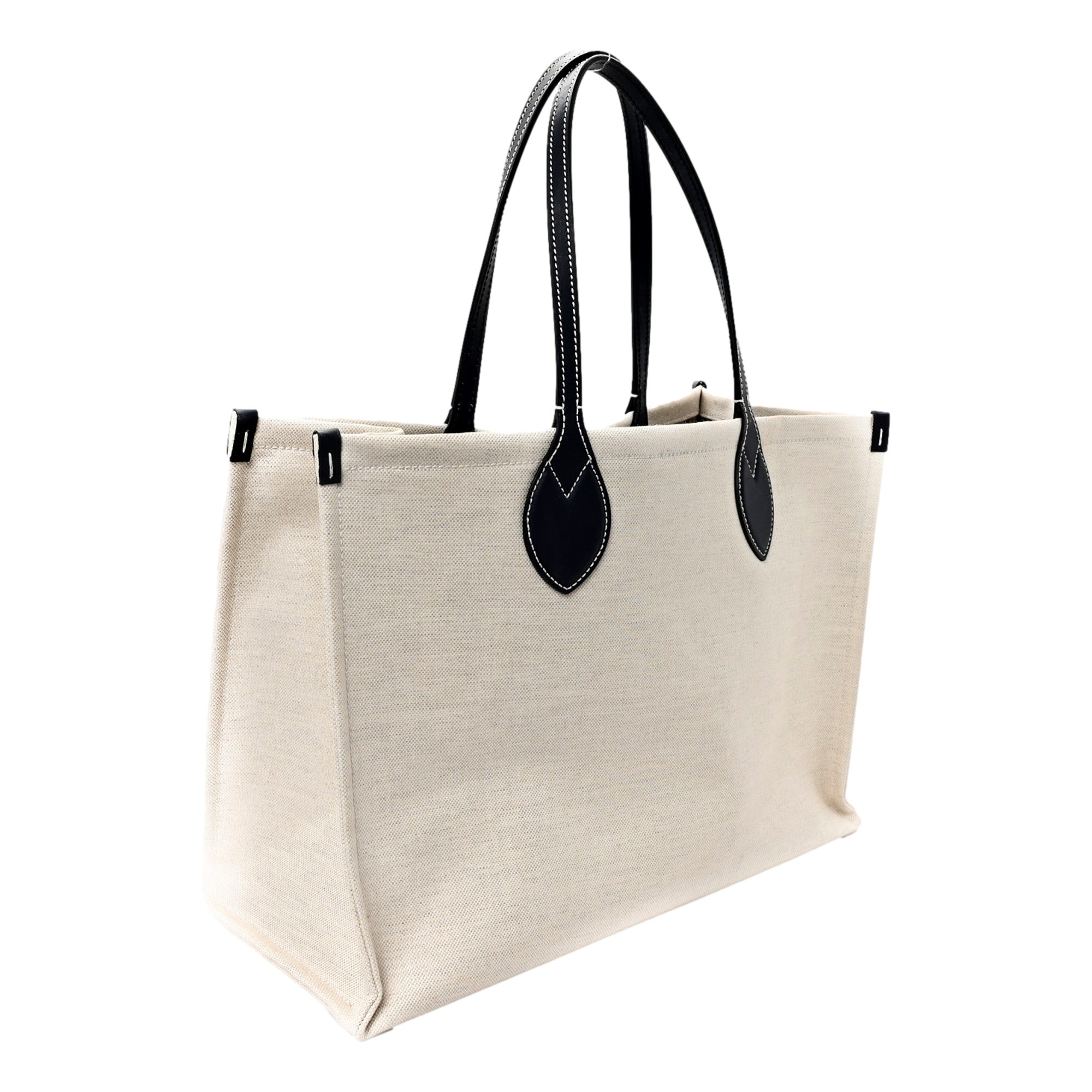 Gucci Supreme Canvas Beige Calfskin Logo Print Navy Multicolor Large Tote Bag