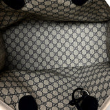 Gucci Supreme Canvas Beige Calfskin Logo Print Navy Multicolor Large Tote Bag