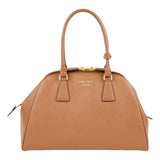 Prada Saffiano Caramel Brown Soft Calfskin Medium Top Handle Handbag