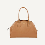 Prada Saffiano Caramel Brown Soft Calfskin Medium Top Handle Handbag