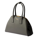 Prada Saffiano Marmo Gray Soft Calfskin Medium Top Handle Handbag