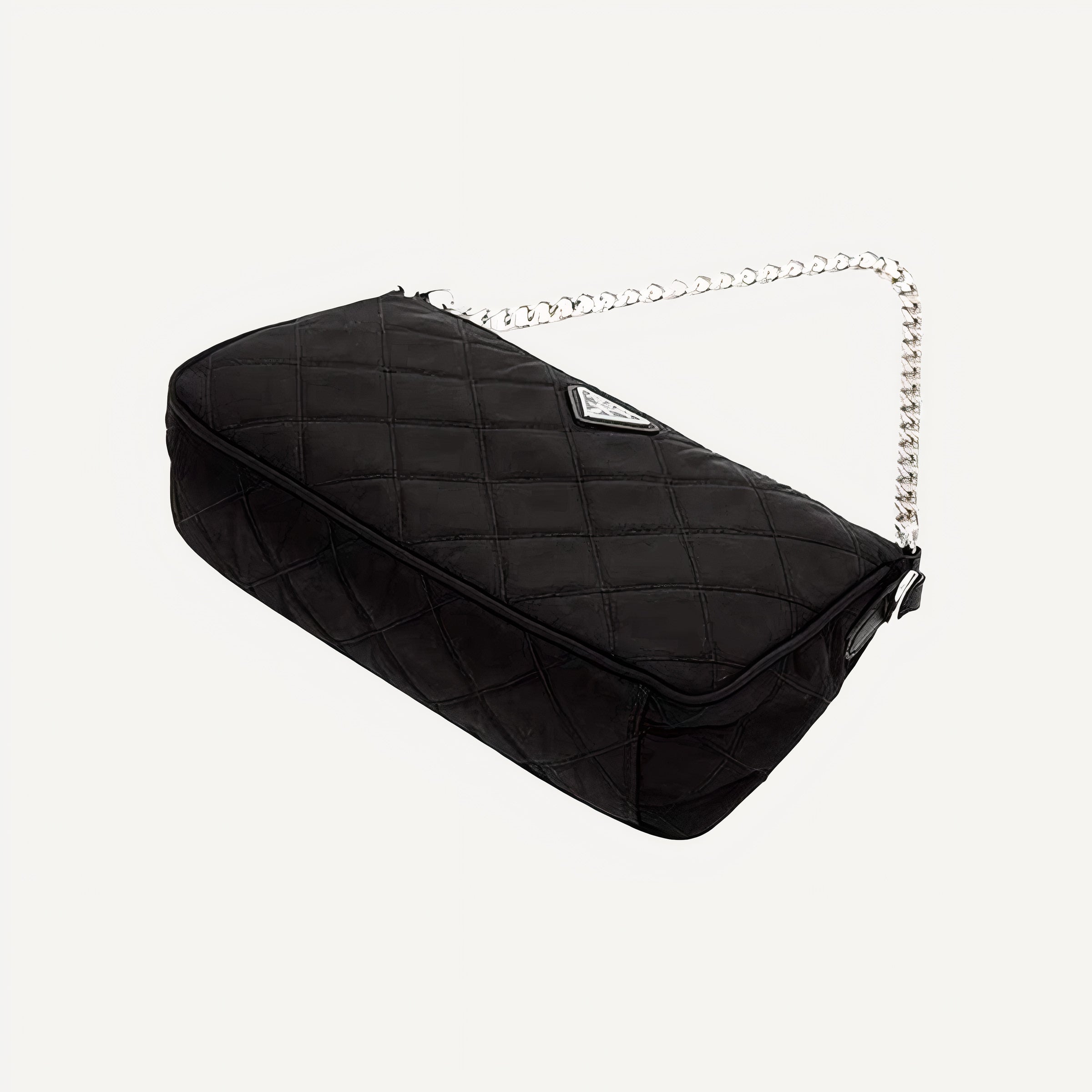 Prada Black Tessuto Nylon Quilted Chain Crossbody Bag