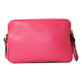 Prada Peonia Pink Vitello Phenix Leather Double Zip Crossbody Bag