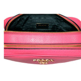 Prada Peonia Pink Vitello Phenix Leather Double Zip Crossbody Bag