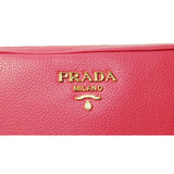 Prada Peonia Pink Vitello Phenix Leather Double Zip Crossbody Bag