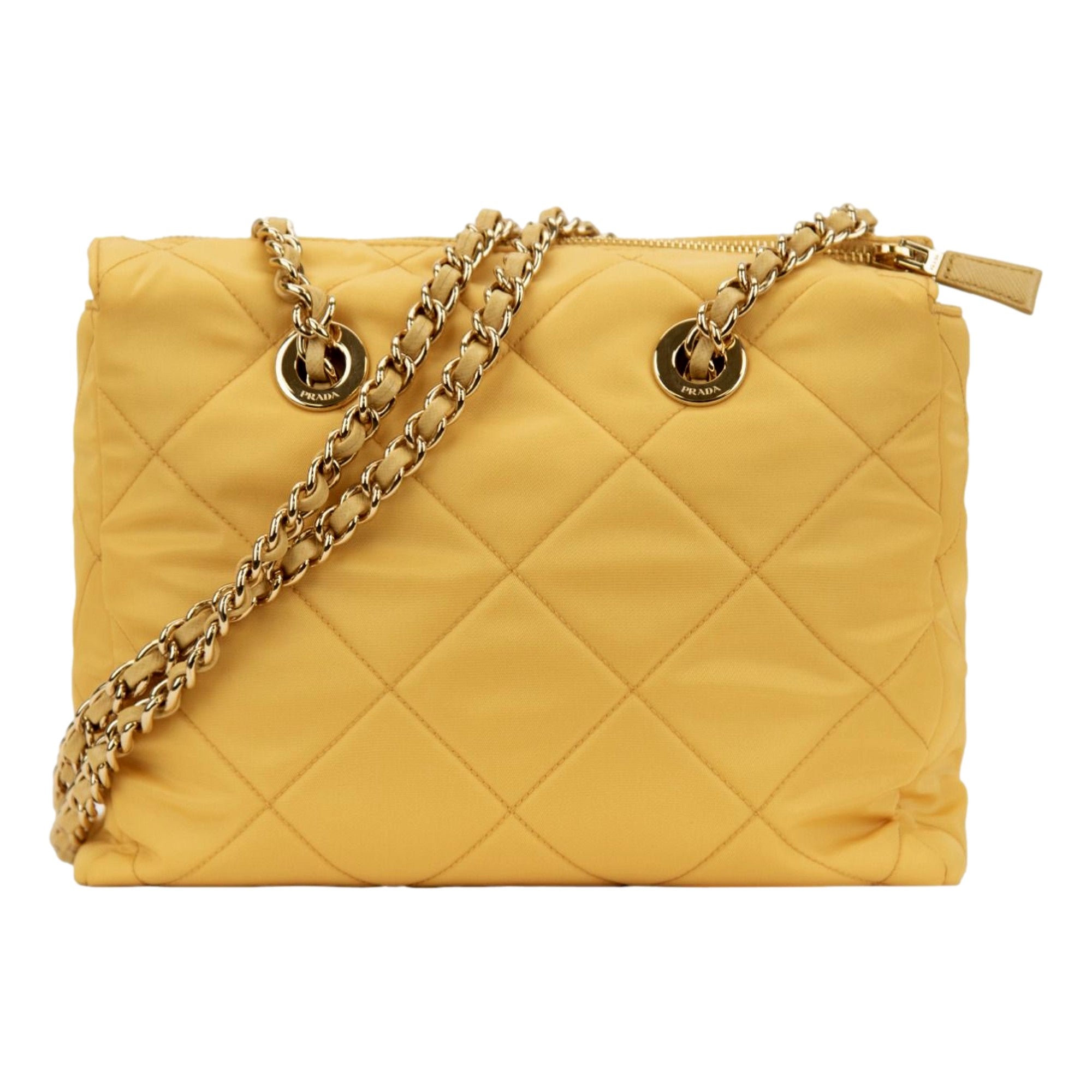 Prada Re-Edition Maize Yellow 1995 Chaîne Re-Nylon Tote Bag
