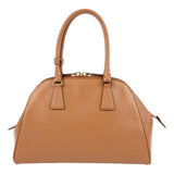 Prada Saffiano Caramel Brown Soft Calfskin Medium Top Handle Handbag