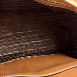 Prada Saffiano Caramel Brown Soft Calfskin Medium Top Handle Handbag