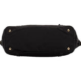 Prada Tessuto Nylon Saffiano Leather Black Top Zip Tote Bag