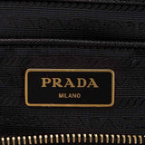 Prada Tessuto Nylon Saffiano Leather Black Top Zip Tote Bag