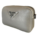 Prada Vitello Daino Leather Sabbia Beige Web Strap Camera Crossbody Bag