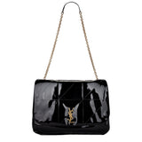 YSL Jamie Black Patent Leather Chain Strap Large Shoulder Bag