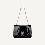 YSL Jamie Black Patent Leather Chain Strap Large Shoulder Bag