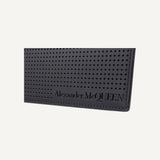 Alexander McQueen Black Leather Perforated Flat Pouch Wallet