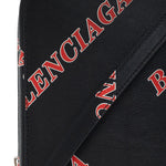 Balenciaga Black Calfskin Leather Sport Print Phone Holder Bag