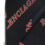 Balenciaga Black Calfskin Leather Sport Print Phone Holder Bag