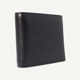 Balenciaga Cash Black Calfskin Leather Perforated Bifold Wallet