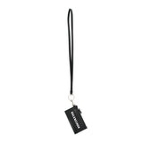 Balenciaga Cash Logo Black Grain Leather Neck Lanyard Card Holder Wallet