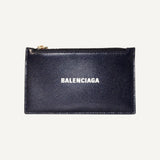 Balenciaga Cash Navy Leather Large Coin Card Holder Wallet