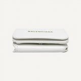 Balenciaga Everyday White Leather Logo Mini Trifold Wallet