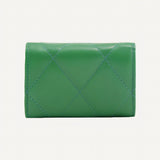 Balenciaga Touch Leaf Green Nappa Leather Quilted Mini Trifold Wallet