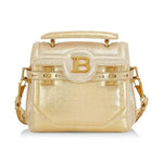 Balmain B-Buzz 23 Metallic Gold Tote Crossbody Shoulder Bag Calf Leather