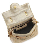 Balmain B-Buzz 23 Metallic Gold Tote Crossbody Shoulder Bag Calf Leather