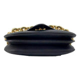 Bottega Veneta Mount Envelope Black and Gold Leather Medium Shoulder Bag