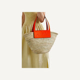 Christian Louboutin Loubishore Orange Woven Raffia Large Tote Bag