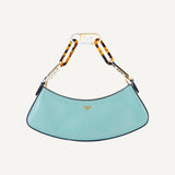 Fendi O'Lock Swing Tiffany Blue Calf Leather Small Hobo Shoulder Bag