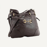 Gucci 1955 Morsetto Large Brown Leather Horsebit Drawstring Bucket Bag