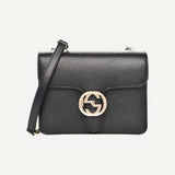 Gucci Black Icon GG Interlocking Small Crossbody Bag