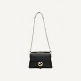 Gucci Interlocking G Black Calf Leather Chain Crossbody Bag
