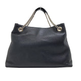Gucci GG Black Pebbled Calfskin Medium Soho Gold Chain Shoulder Bag